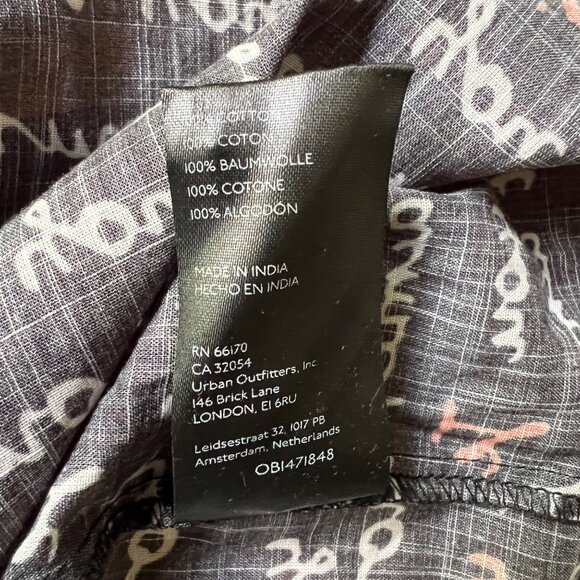 Anthropologie Laetitia Rouget Sz L Black Motif I Love You Puff Sleeve Blouse NWT - Picture 8 of 16